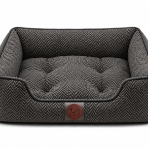 Luxury Herringbone Orthopedic Pet Bed – Soft Cushioned Sofa Bed for Dogs & Cats