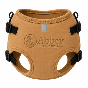 Abbey Pet Stores Adjustable Reflective Soft Pet Harness for Dogs & Cats – Brown