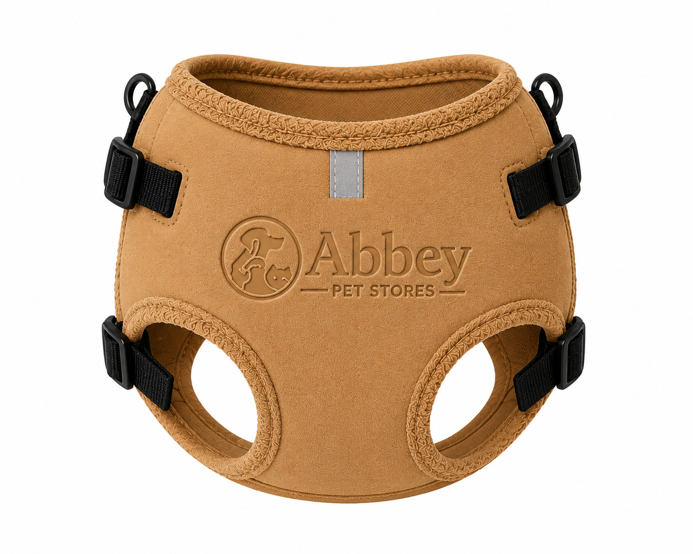 Abbey Pet Stores Adjustable Reflective Soft Pet Harness for Dogs & Cats – Brown