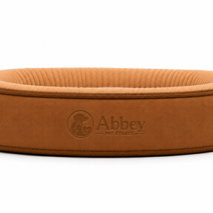 Abbey Pet Stores Deluxe Plush Oval Pet Bed for Dogs & Cats – Brown