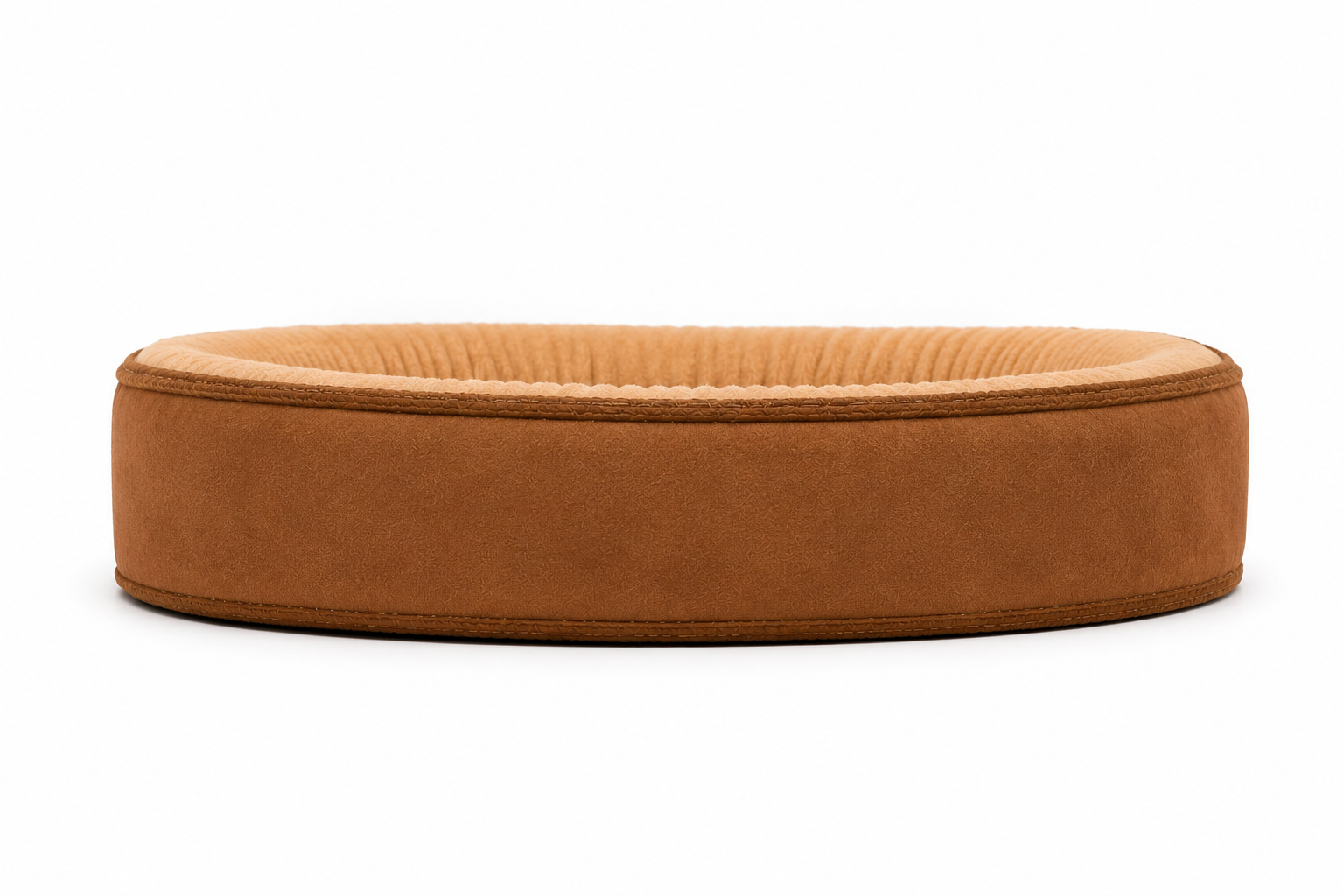 Abbey Pet Stores Deluxe Plush Oval Pet Bed for Dogs & Cats – Brown - Image 4