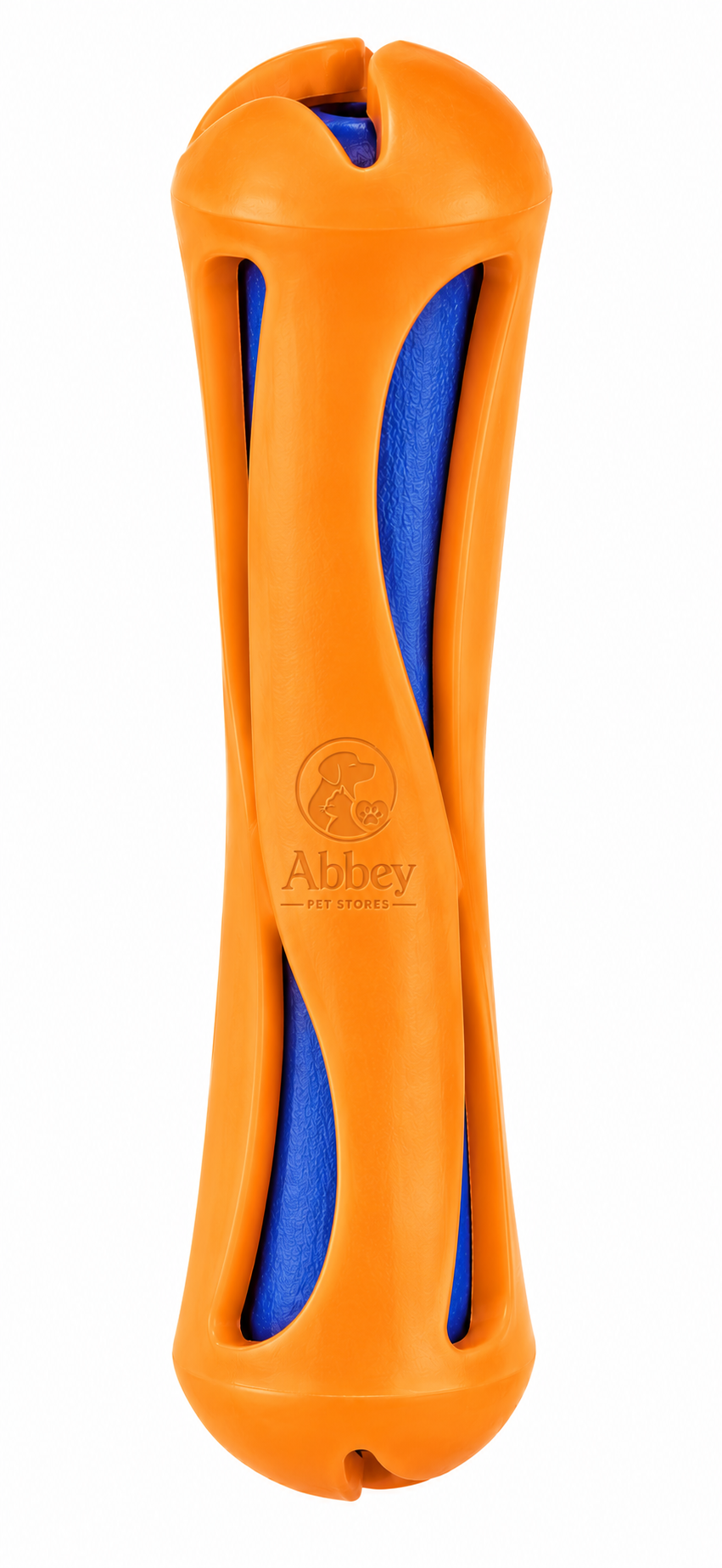 Abbey Pet Stores Durable Interactive Bone Chew Toy for Dogs – Orange & Blue