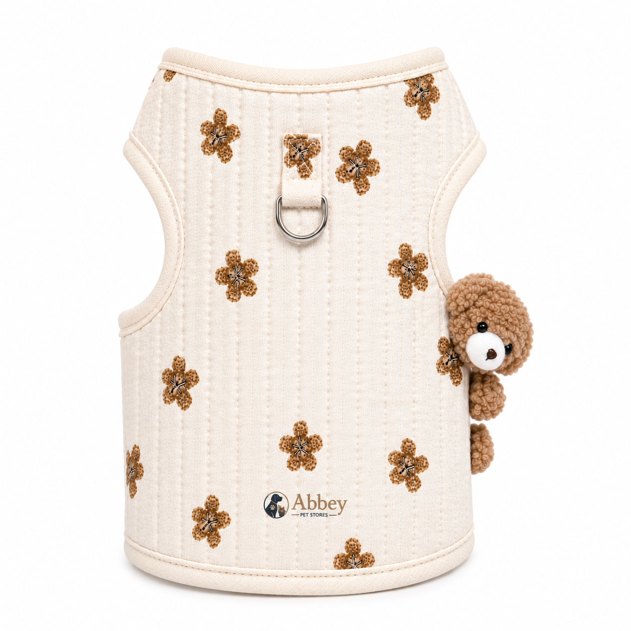 Abbey Pet Stores Floral Print Soft Pet Harness Vest with Metal D-Ring for Dogs & Cats