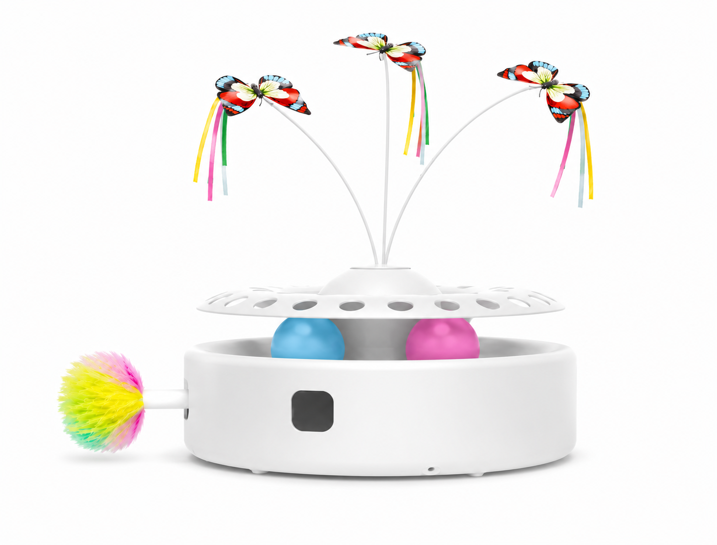 Abbey Pet Stores Interactive Butterfly Cat Toy with Rolling Ball Track – White - Image 5