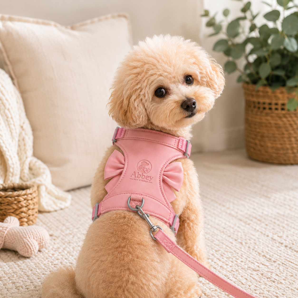 Abbey Pet Stores Luxury Bow Pet Harness for Dogs & Cats – Pink - Image 4