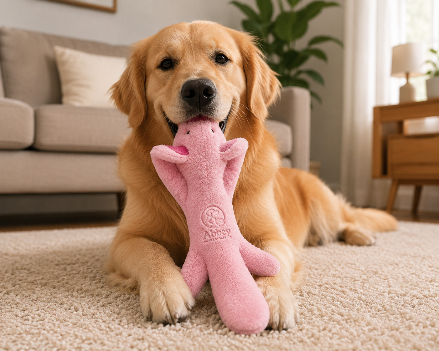 Abbey Pet Stores Plush Squeaky Duck Dog Toy – Pink - Image 5