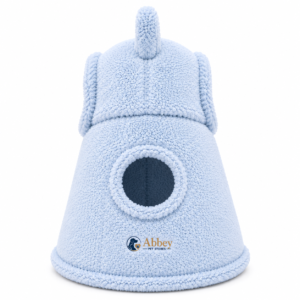 Abbey Pet Stores Soft Plush Pet Cave Bed with Ears for Cats & Small Dogs – Light Blue