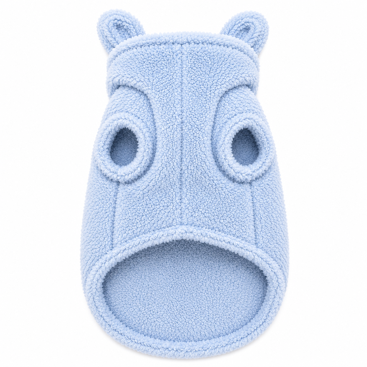 Abbey Pet Stores Soft Plush Pet Cave Bed with Ears for Cats & Small Dogs – Light Blue - Image 3