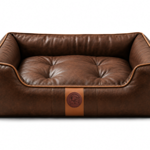 Luxury Vintage Faux Leather Orthopedic Pet Bed – Premium Sofa Bed for Dogs & Cats