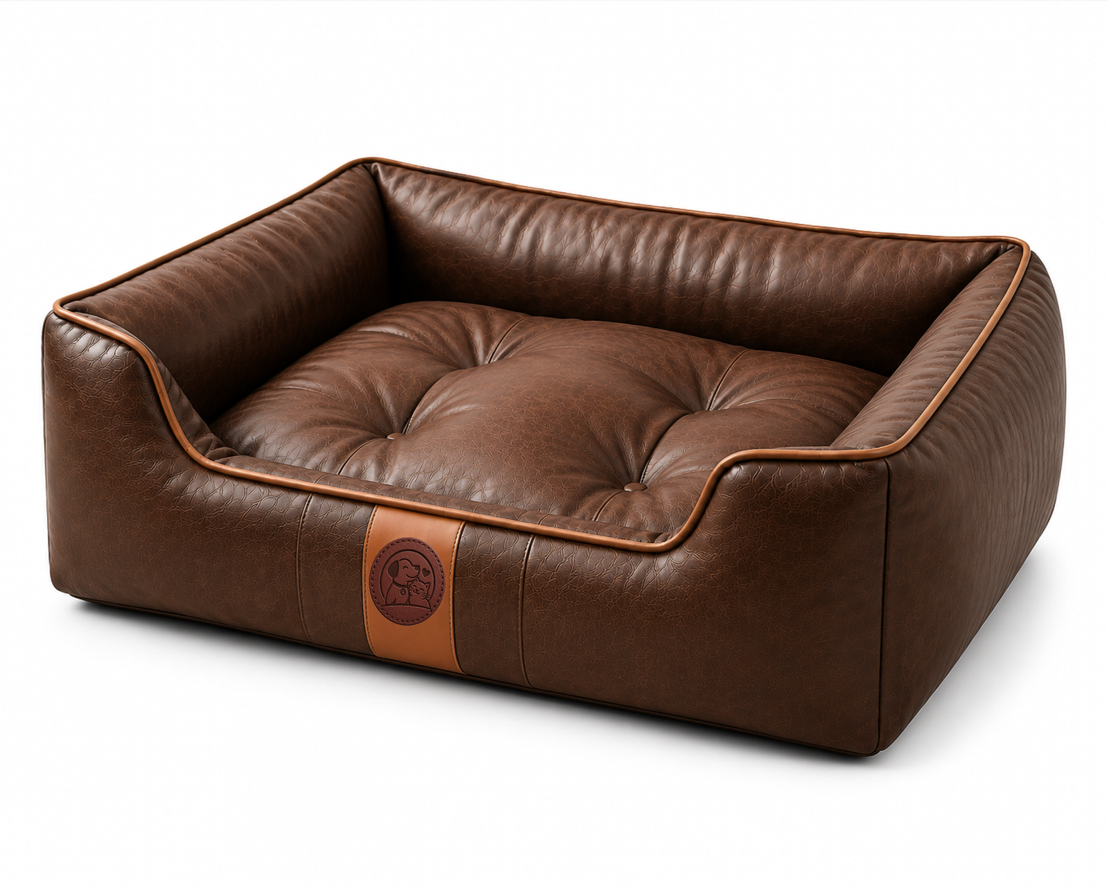 Luxury Vintage Faux Leather Orthopedic Pet Bed – Premium Sofa Bed for Dogs & Cats - Image 4