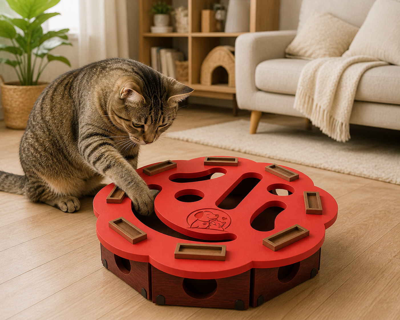 Interactive Cat Scratch Puzzle Box – Enrichment Maze Toy for Cats - Image 2
