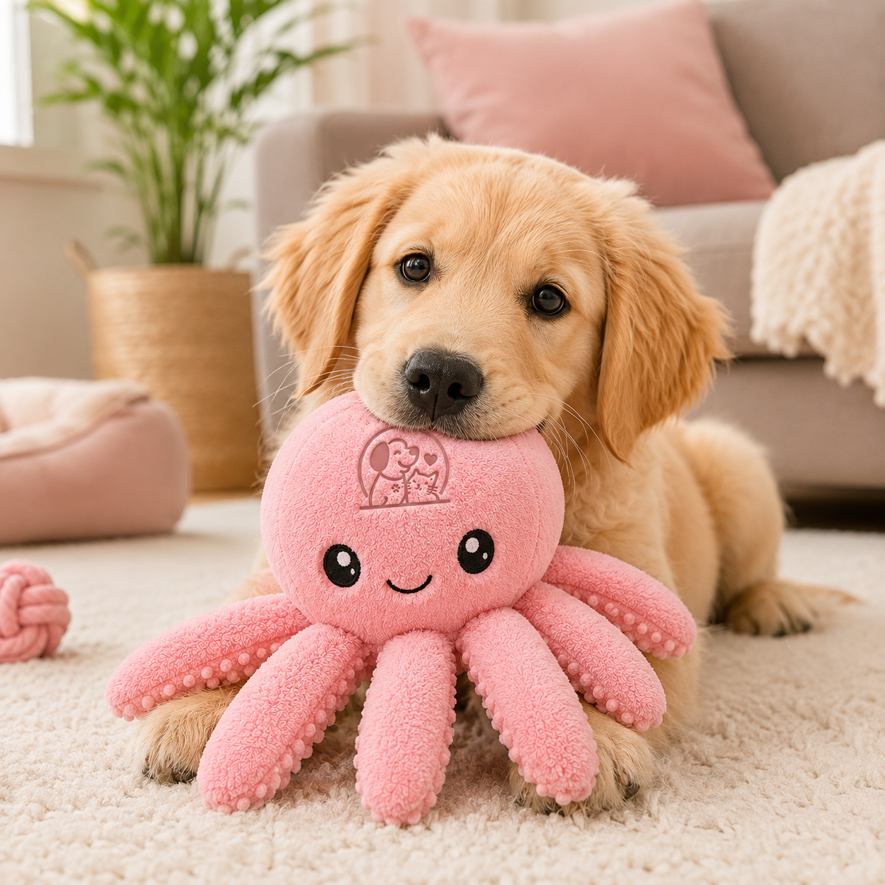Premium Plush Octopus Dog Toy – Soft, Durable & Squeaky Interactive Toy - Image 3