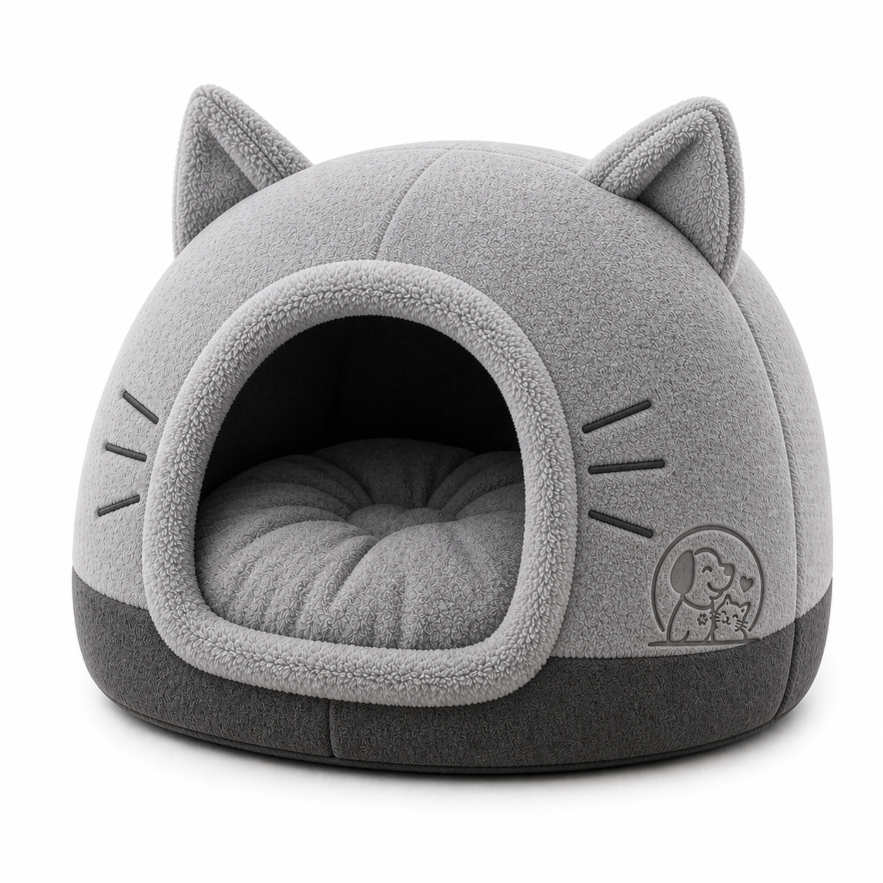 Plush Cat Cave Bed – Soft Enclosed Pet House for Warm Comfort
