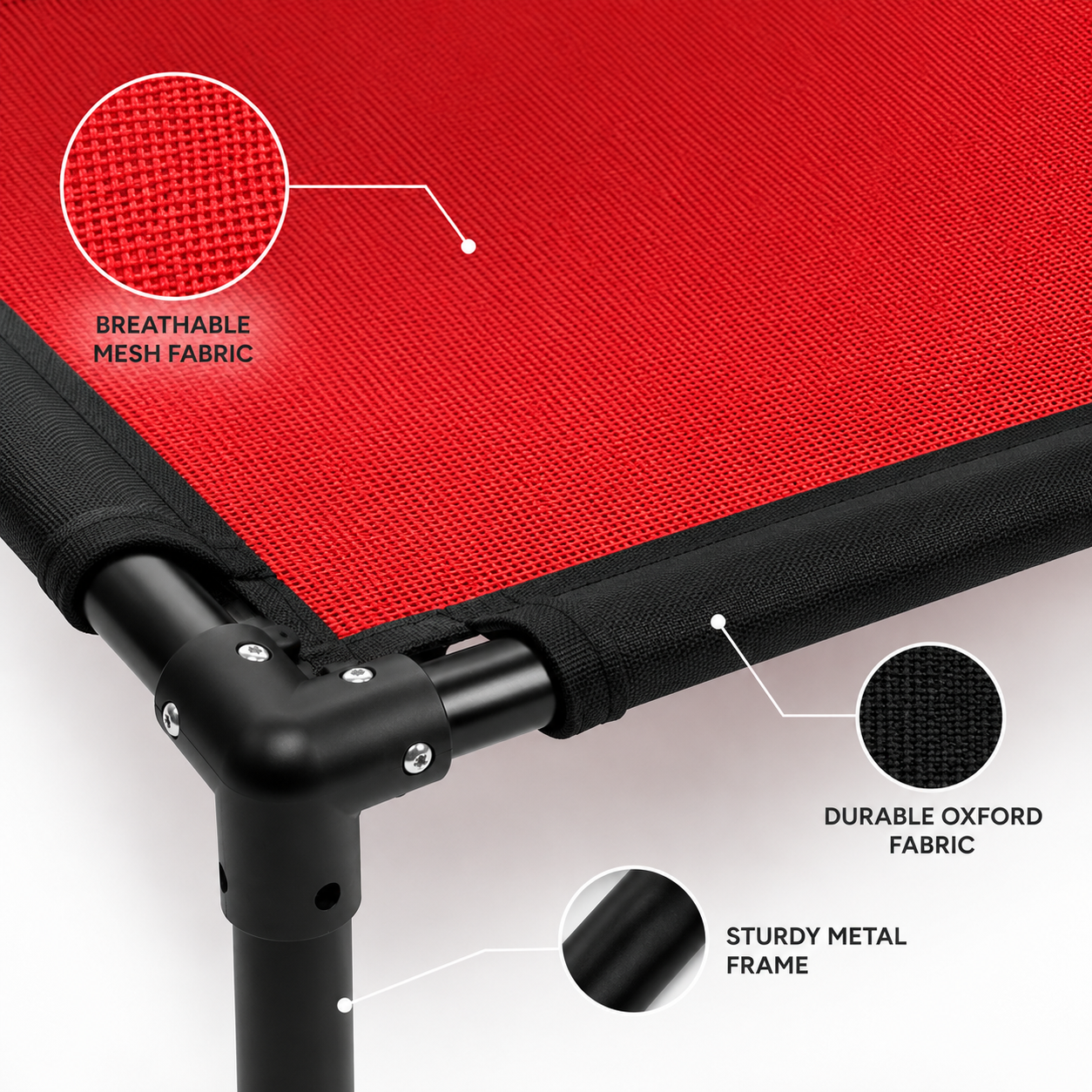 Premium Elevated Dog Bed – Cooling Breathable Mesh, Indoor & Outdoor - Image 4