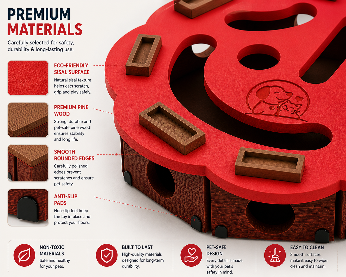 Interactive Cat Scratch Puzzle Box – Enrichment Maze Toy for Cats - Image 3