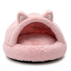 Premium Round Plush Pet Nest – Ultra Soft Warm Bed with Cover