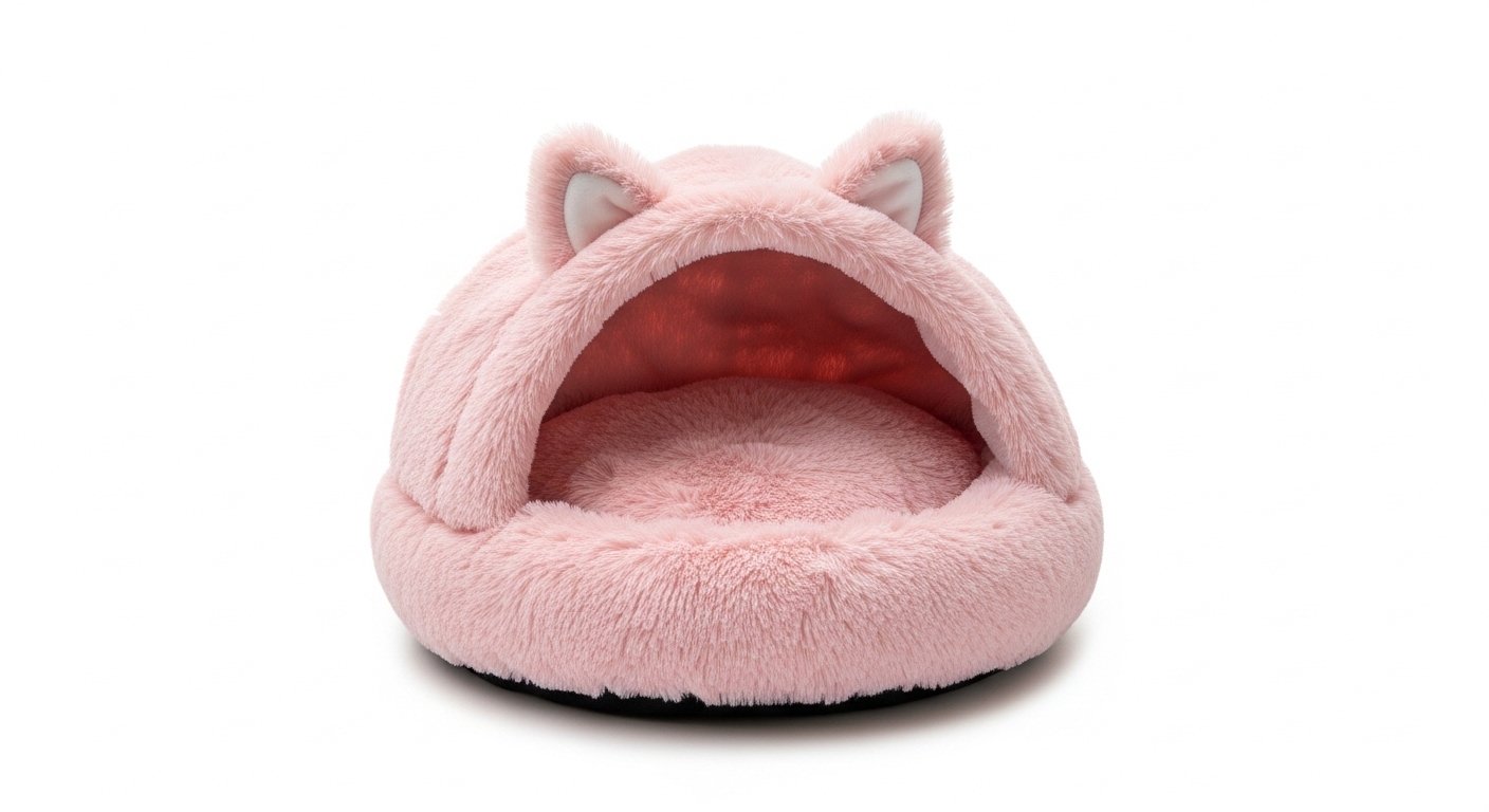Premium Round Plush Pet Nest – Ultra Soft Warm Bed with Cover