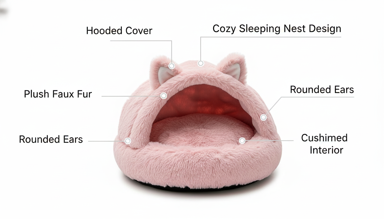 Premium Round Plush Pet Nest – Ultra Soft Warm Bed with Cover - Image 6