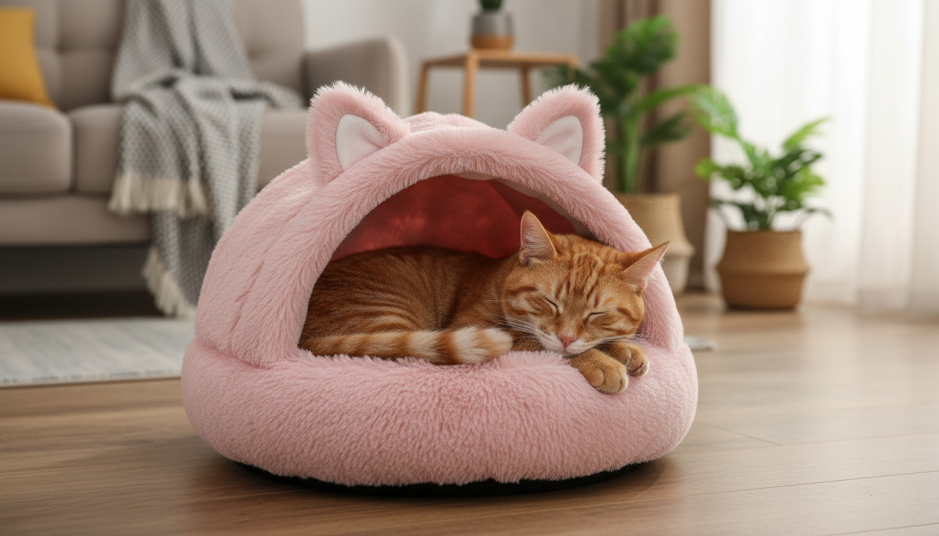 Premium Round Plush Pet Nest – Ultra Soft Warm Bed with Cover - Image 9